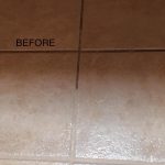 Tile and group before and after cleaning in Jeanette PA