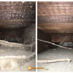 Before and after image of duct before and after duct cleaning in Allegheny County PA
