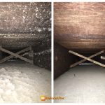 Dirty duct before duct cleaning and clean duct after in Allegheny County PA