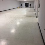 Commercial cleaning in progress on white floor by Master Kleen professionals in North Huntingdon, PA