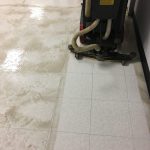 One half of floor cleaned after commercial cleaning services in North Huntingdon, PA