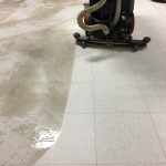 White floor commercial cleaning in progress in North Huntingdon, PA