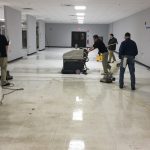 Commercial cleaning on white floor by four Master Kleen professionals in North Huntingdon, PA