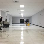 Commercial cleaning white floor being done by Master Kleen professionals in North Huntingdon, PA