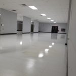 Commercial cleaning finished on shiny white floor in North Huntingdon, PA