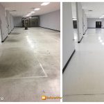 Before and after comparison of floor after commercial cleaning in North Huntingdon, PA