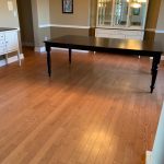 Wood floor cleaning results in dining room in Latrobe PA
