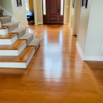 Entryway floor shiny and clean after wood floor cleaning in Latrobe PA
