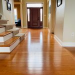 Shiny and clean entryway floor after wood floor cleaning in Latrobe PA