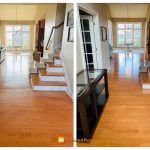 Before and after comparison of wood floor cleaning in Latrobe PA