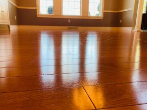 Shiny wood floors after being cleaned by Master Kleen professionals Greensburg PA