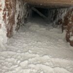 Dirt in duct before duct cleaning services in Westmoreland PA